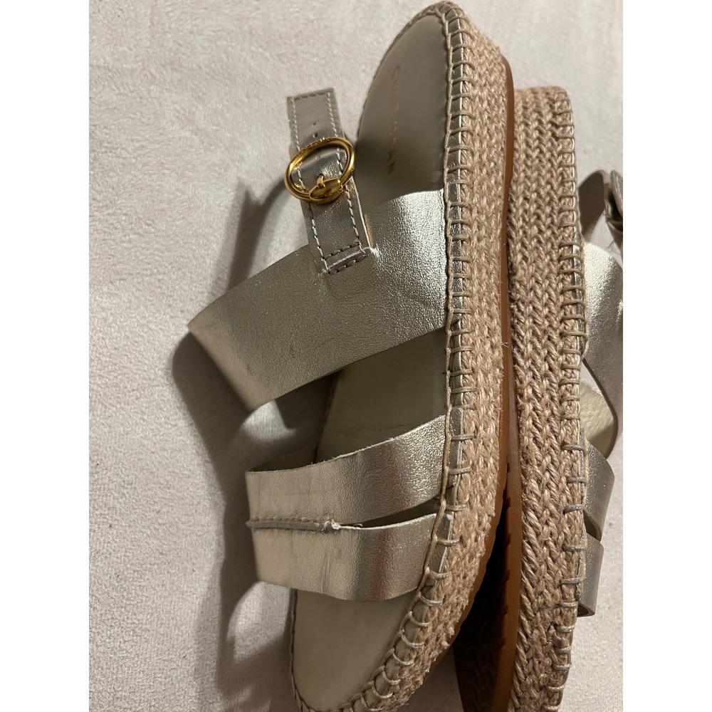 Cole Haan Pinch Maine Classic Gold Leather Espadrille Sandals W30291 Women 10 B - Picture 10 of 12